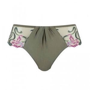Image de Shorty brod&eacute;e motif fleuri - Vert