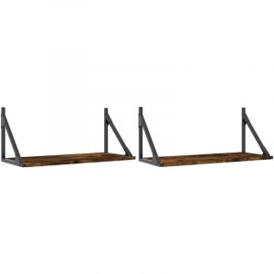 VidaXL Étagères murales 2pcs chêne fumé 60x25x25,5cm bois d'ingénierie