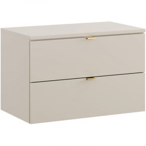 Meuble sous vasque &agrave; suspendre avec le plan DALIA CACHEMIRE 80 cm