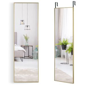 Coast 37 x 120 cm Miroir mural à hauteur d'homme avec crochets réglables en hauteur Miroir mural Golden