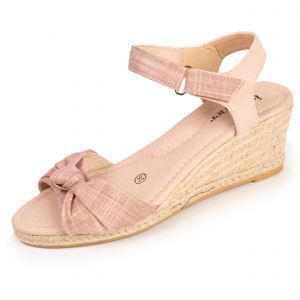 Isotoner Espadrilles Femme nœud,39 EU,Rose-Rose