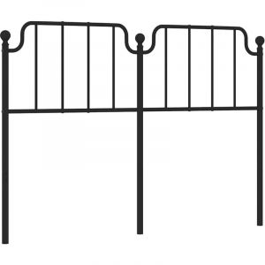 VidaXL T&ecirc;te De Lit M&eacute;tal Noir 150 Cm