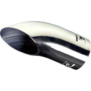 Auto-style Embout d'&eacute;chappement Acier/Chrom&eacute; - gebogen 63x70mm - longueur 170mm
