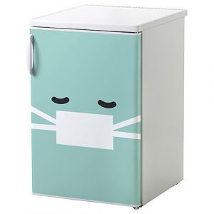 Plage Sticker réfrigérateur et lave vaisselle, smiley vert malade émotion déco, 75 cm X 49 cm