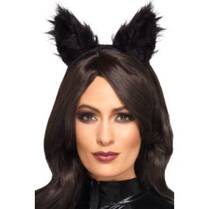 Smiffy's 49109 &agrave; poil long fourrure oreilles de chat, femme, noir, taille unique