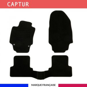 Tapis de voiture - Sur Mesure pour captur (2013 - 2019) - 3 pi&egrave;ces - Tapis de sol antid&eacute;rapant pour automobile