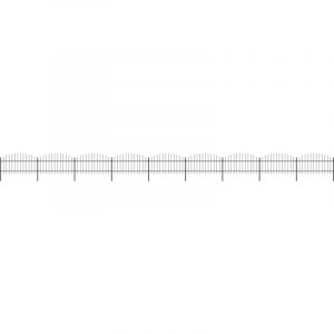 VidaXL Cl&ocirc;ture de jardin &agrave; dessus en lance Acier (1-1,25)x15,3 m Noir