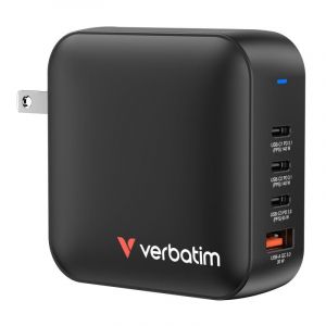 Verbatim Chargeur Mini GaN 165W, Intérieur, 3 Ports USB Type-C, Noir