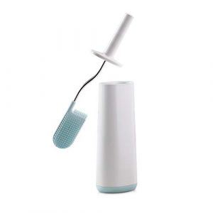 Joseph joseph Flex - Brosse Toilette WC - Balayette Souple et Résistante + Support - Blanc/Gris