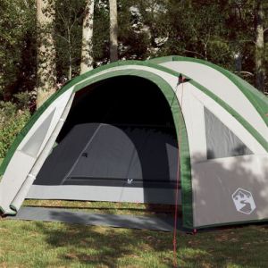 VidaXL Tente de camping 4 personnes vert 300x250x132 cm taffetas 185T