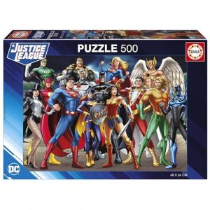 Educa Puzzle de 1000 pièces pour Adultes | Justice League DC Comics. Mesure: 48 x 34 cm. Contient Environ de la Colle Fix Puzzle. À partir de 11 Ans (19913)