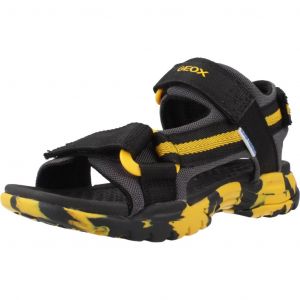 Geox J Borealis Boy E Sandale, Black/Yellow, 34 EU