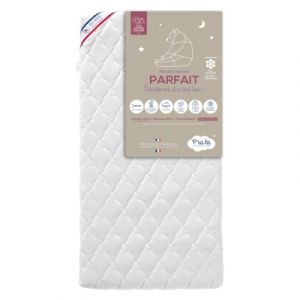 P'tit lit Matelas Bébé Parfait - 60x120 cm - 2 Faces : Ultra Respirant l'Été/Chaud et Douillet l'hiver - Anti Acarien - Déhoussable - Oeko Tex - Fabrication Française