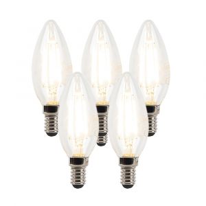 Lot de 5 lampes bougies LED E14 dimmables B35 transparentes 3W 250 lm 2700K