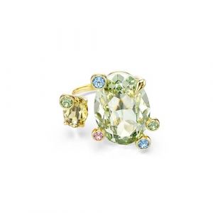 Swarovski Bague ouverte Gema, Tailles variées, Multicolore, Placage de ton or, 55