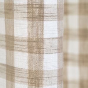 Toile coton flammé vichy XL beige - Mondial Tissus