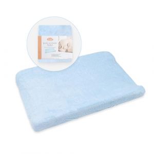 Ti TIN | Drap Housse pour Matelas ou Table à Langer pour Bébé, 50x80 cm | Draps housse Doux, Absorbant, Confortable et Réglable - 100% Microfibre - Couleur Unie Bleu - 200 gr/m²