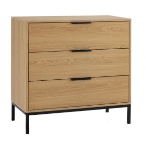 Commode 3 tiroirs couleur Chêne
