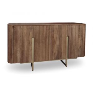 Now's Home Bahut deux portes en effet noyer avec pieds en métal