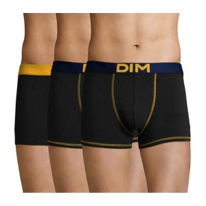 Image de DIM Sous-Vetement Homme Boxer Mix & Colors X3 Boxeur ajusté, Noir CT Bleu Marin/Noir CT Jaune Safran/Noir CT Bleu Marin, Small