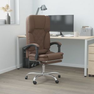 VidaXL 349688 Fauteuil de massage inclinable de bureau Marron Similicuir