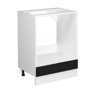 Meuble Bas Universel R-Line, 60 Cm Avec Grande Niche, Sans Plan De Travail, Noir Haute Brillance, Vicco