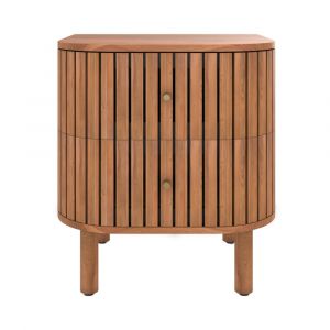 Table de chevet en bois d'acacia 2 tiroirs - paola