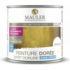 Peinture métallique effet or riche, or riche pâle ou or pâle 125ML : intérieur et extérieur, à base de vrais pigments métalliques - Effet Or Riche
