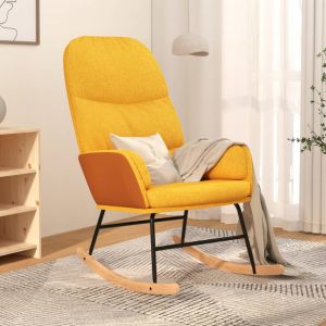 VidaXL Chaise à bascule Jaune moutarde Tissu - Jaune