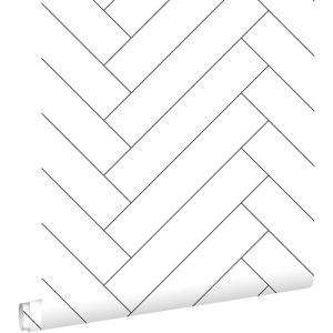 Papier peint chevron noir et blanc - ESTAhome