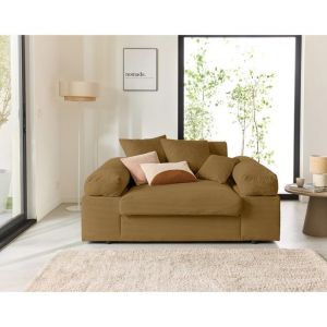 Aspen - fauteuil xl - assise profonde - velours côtelé - jaune