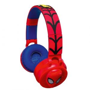 Lexibook Casque Bluetooth Spiderman avec Effets Lumineux et limitation de Son 85dB, Rouge, HPBT015SP