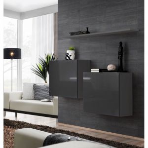 Lot de 2 Blocs & Étagère " SBI" 130cm Gris Prix