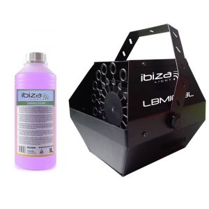 Image de Ibiza Light Machine à bulles Noir grand débit LBM-10 pour mariages, soirées, Dj, avec 1L de liquide