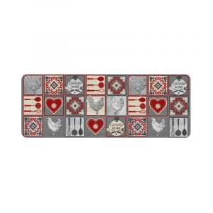 Tapis de Cuisine Imprimé Rustico 45x120cm Gris