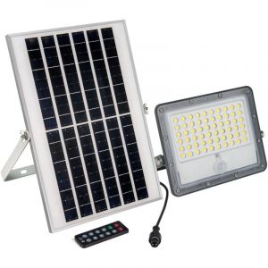 Barcelona led Projecteur de sécurité télécommandé à énergie solaire Luceco LED pour extérieur avec capteur infrarouge Noir 1 200lm