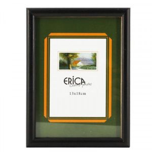Erica Cadre photo - Noir - Bois vernis - Pour photo 13 x 18 cm - Vitre en verre