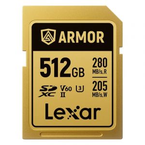 Lexar Carte SDXC Pro Gold Series ARMOR UHS-II 512Go V60 IP68 Stainless Steel R280/W210