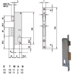 Image de CISA 44230-18-0 Serrure &agrave; cylindre ovale F16