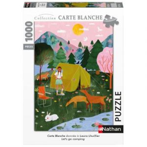 Nathan Puzzle n 1000 pièces - let's go camping / arual (collection carte blanche)