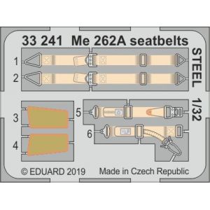 Image de Eduard Me 262a Seatbelts Steel F. Revell - 1:32e Accessories