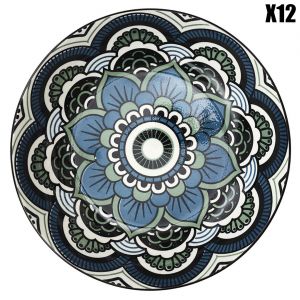 Lot de 6 iettes Creuses "Mandala" 20cm Bleu Prix
