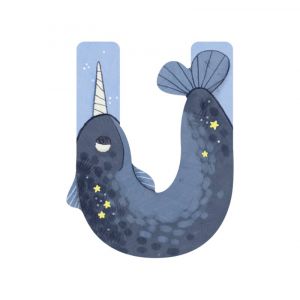 Moulin roty Lettre bois U bleu Mon premier alphabet
