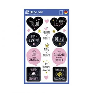 Avery Zweckform Sticker 76 X 120 mm 1BG, motivo: Compleanno, 17 Pezzi