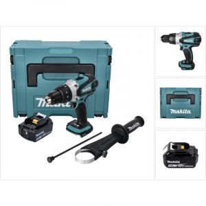 Makita DHP 458 F1J Perceuse-visseuse à percussion sans fil 18 V 91 Nm + 1x Batterie 3,0 Ah + Makpac - sans chargeur