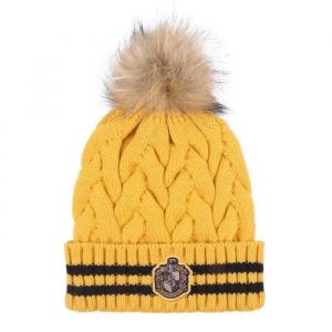 GORRO TRICOT POMPOM HARRY POTTER HUFFLEPUFF MUSTARD