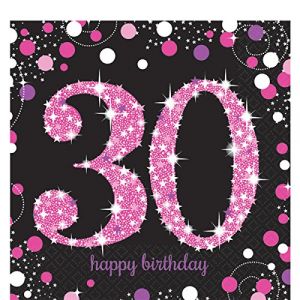 Amscan Serviettes en papier Motif anniversaire 30 ans 33 cm