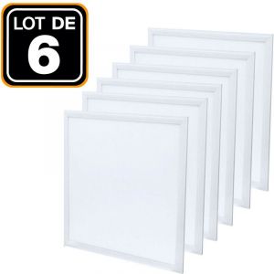 Europalamp Dalle LED 600x600 40W lot de 6 pcs PMMA blanc neutre 4000k - Plusieurs modèles disponiblesblanc neutre 4000k - blanc neutre 4000k