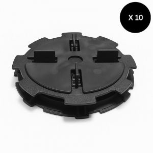 McCover Lot de 10 plots r&eacute;glables 10 &agrave; 15 mm dalle et carrelage Noir