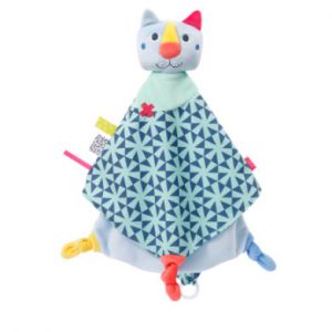 Image de Fehn 055146 Doudou Chat Deluxe Color Friends &ndash; Cam&eacute;ra de Jeu, Aide au Sommeil et Doudou en Peluche avec Attache t&eacute;tine pour c&acirc;liner et Aimer &ndash; pour b&eacute;b&eacute;s et Enfants &agrave; partir de 0 Mois